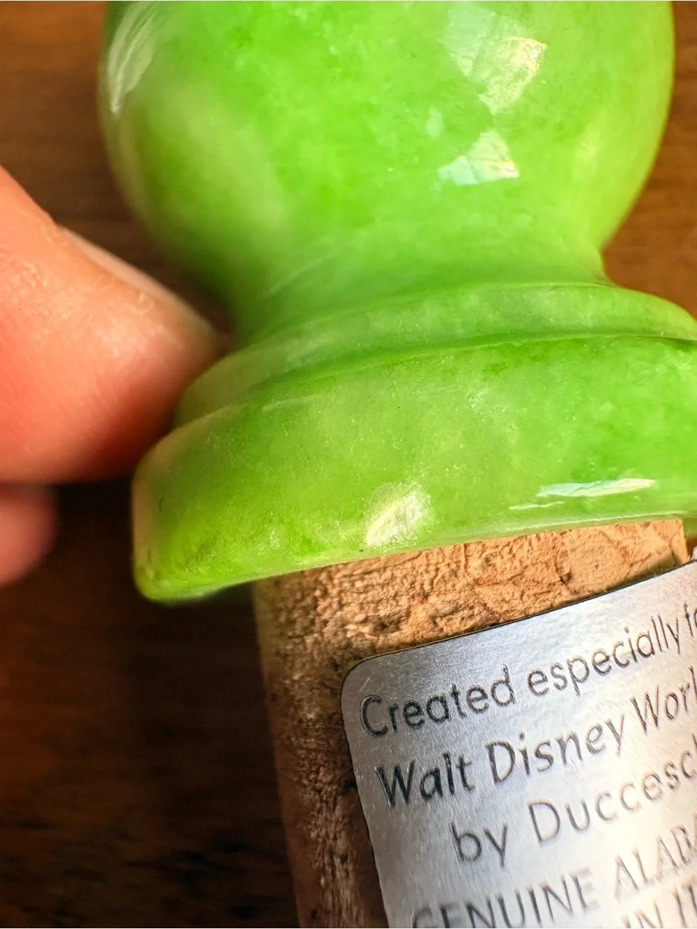 Vintage Epcot Disney World Alabaster Wine Stopper As Is